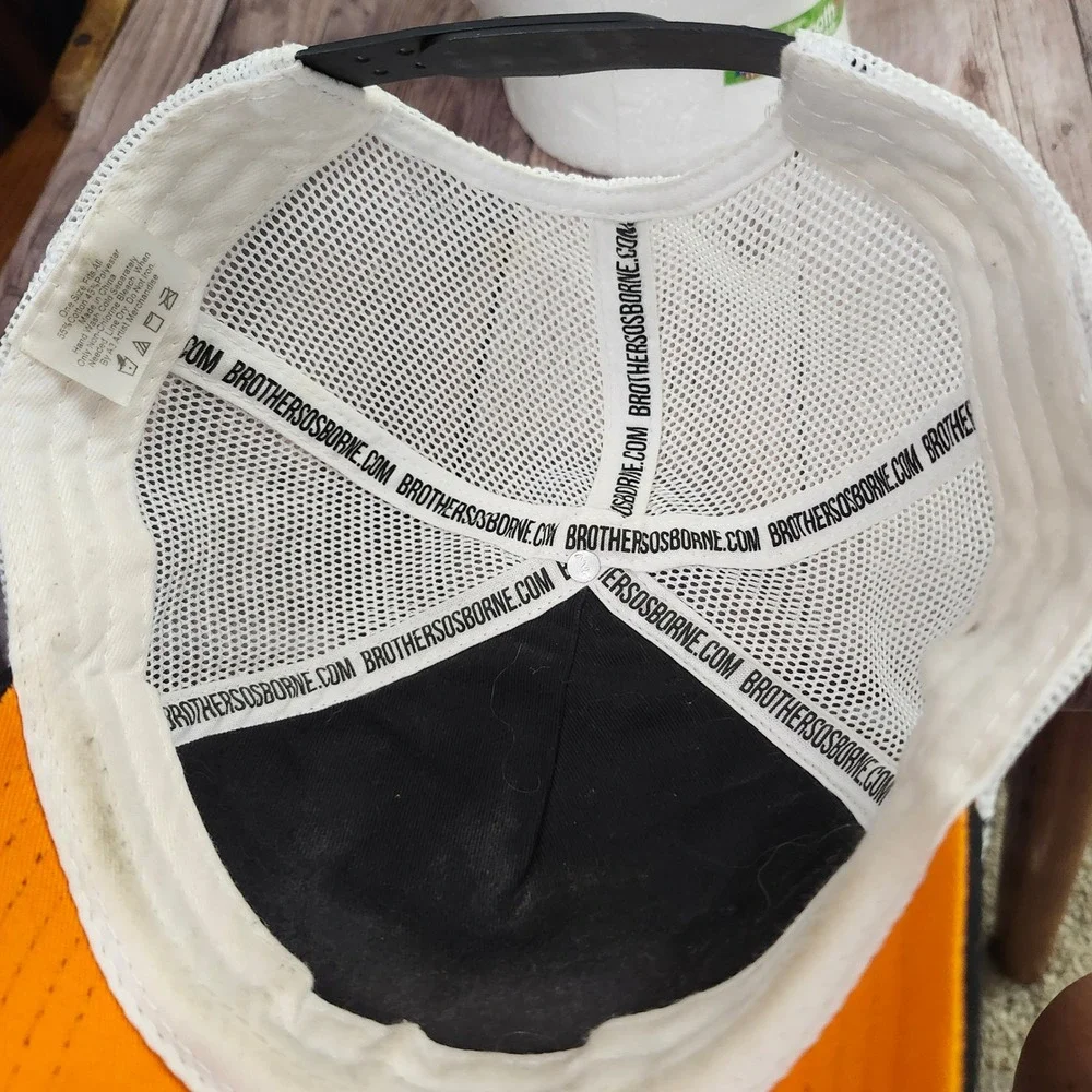 Brothers Osborne Trucker Hat Black White Orange Mesh Snapback Tour Merch Cap